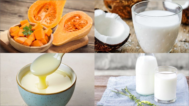 Nguyên liệu món ăn kem bí đỏ