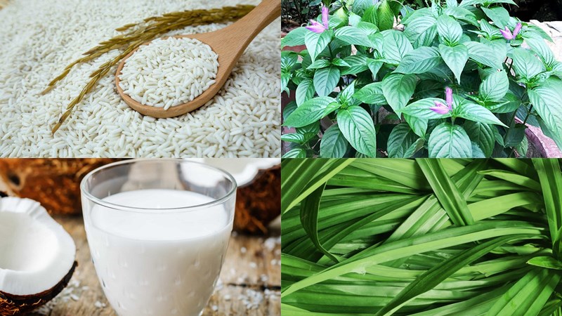 Nguyên liệu món ăn kem xôi dừa thái lan