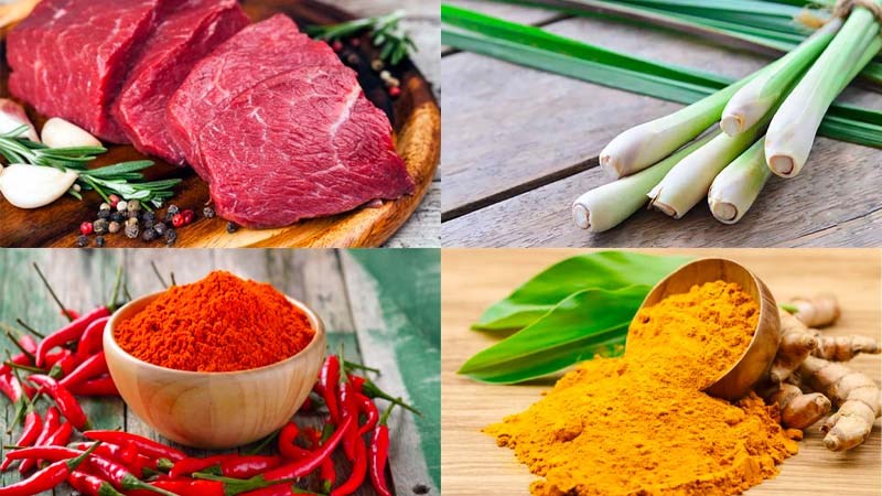 Nguyên liệu món ăn khô bò miếng