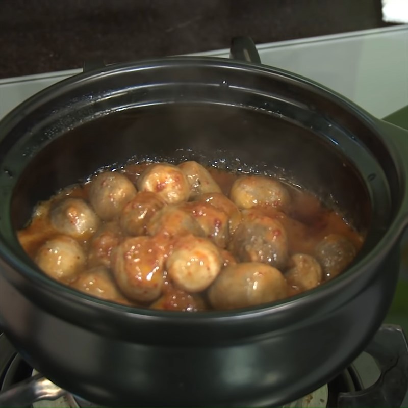Bước 4 Kho nấm Nấm rơm kho chao