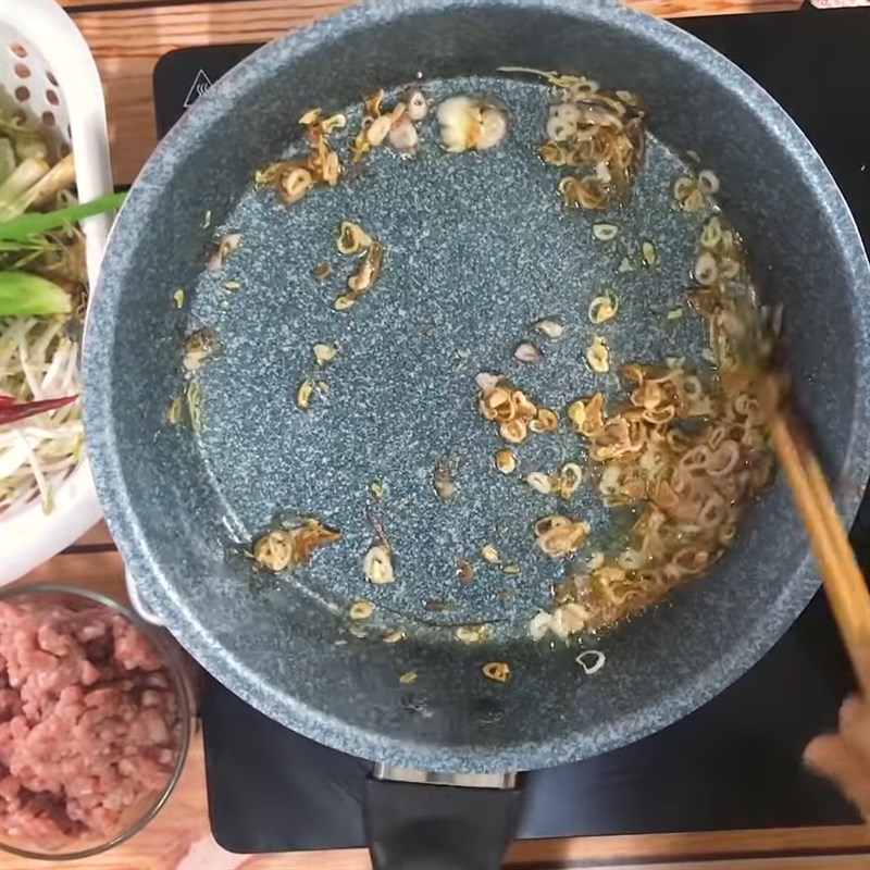 Bước 4 Phi hành tím Nui giò heo thịt băm