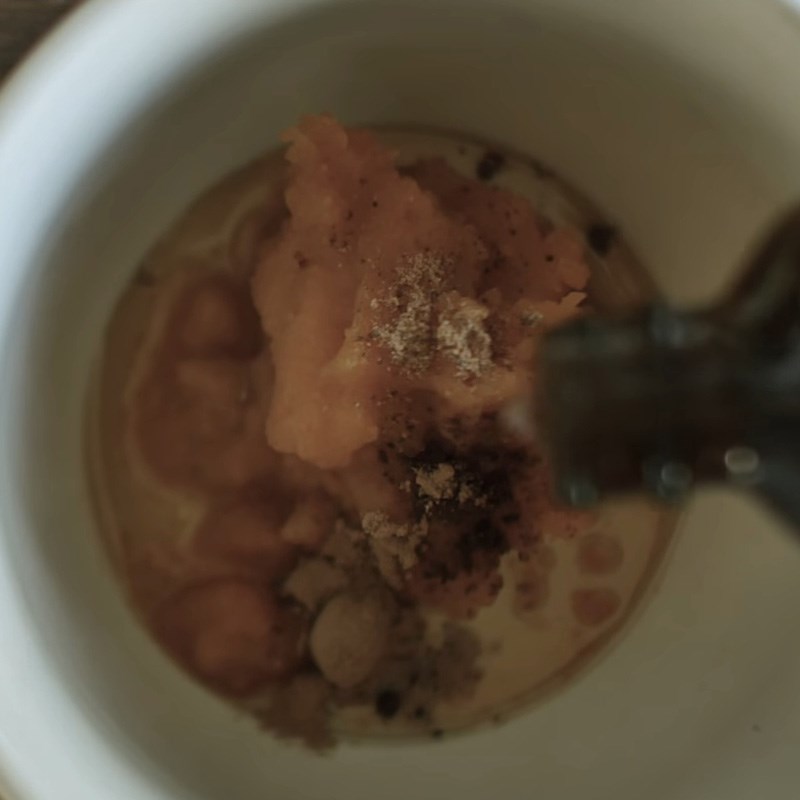 Bước 2 Làm hỗn hợp bí đỏ nghiền Latte bí đỏ (pumpkin spice latte)
