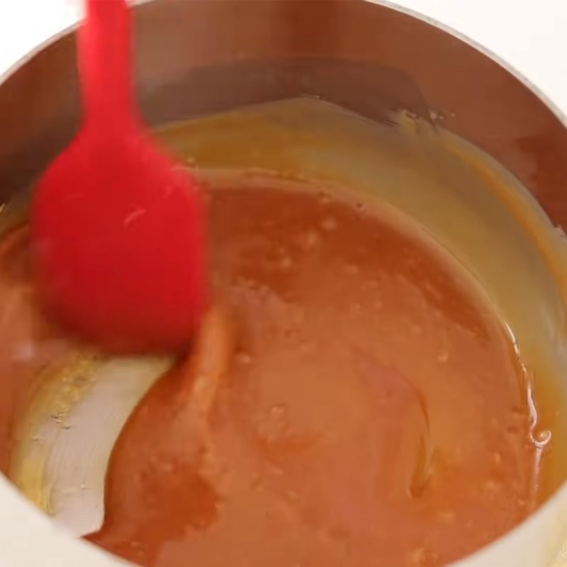 Bước 4 Làm lớp đường caramel Pudding cacao (có gelatin)