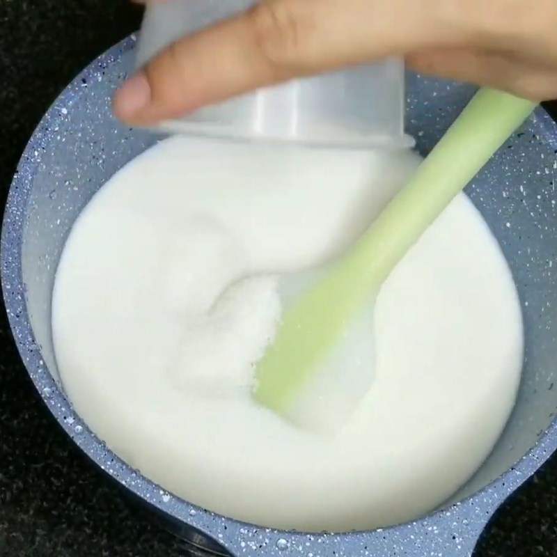 Bước 3 Làm lớp thạch sữa tươi Thạch rau câu bí đỏ milo