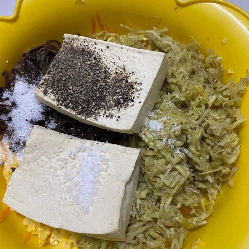 Bước 2 Làm nhân chả giò Bún chả giò chay