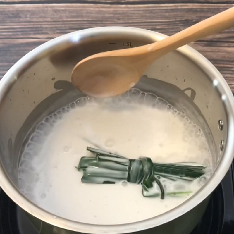 Bước 4 Làm nước cốt dừa Chè đậu ván