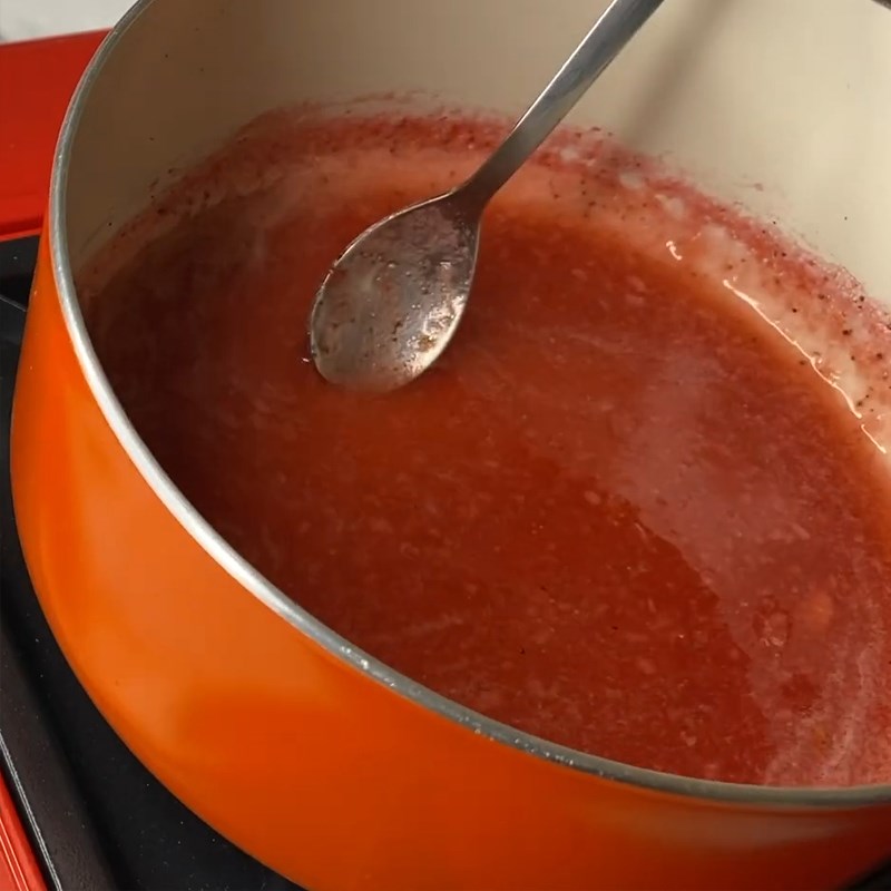 Bước 5 Làm thạch dâu Bánh pudding dâu