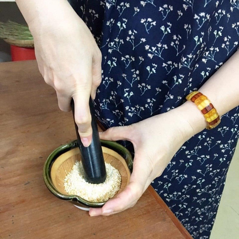 Bước 3 Làm thính gạo Dưa mắm đu đủ chay