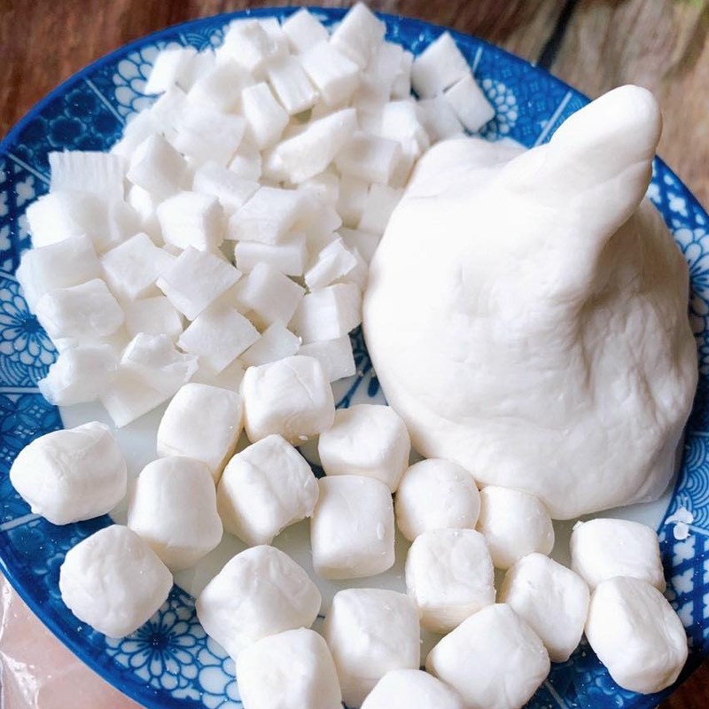 Bước 5 Làm trân châu nhân dừa Chè hạt sen táo đỏ