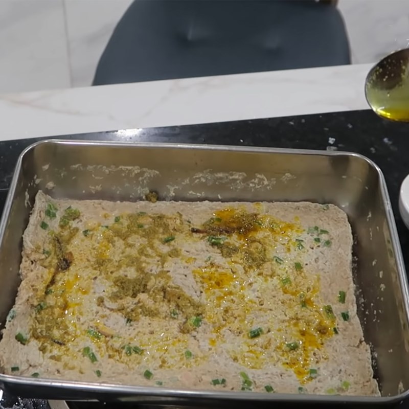 Bước 5 Làm và hấp chả Bún riêu cua đồng