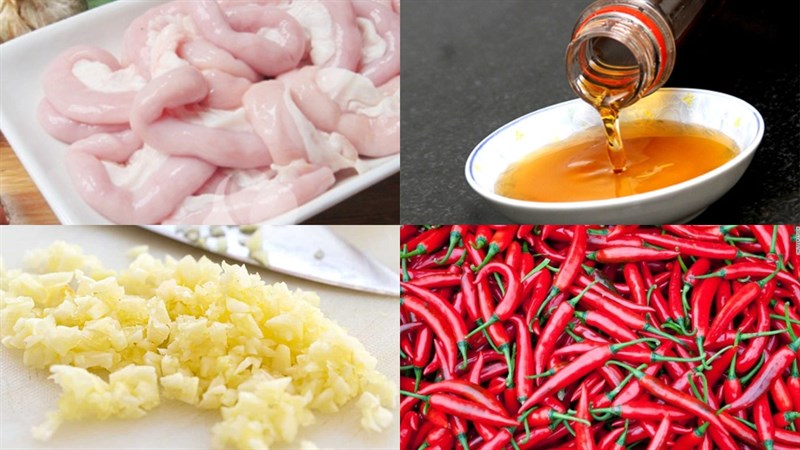 Nguyên liệu món ăn 4 món lòng heo chiên giòn
