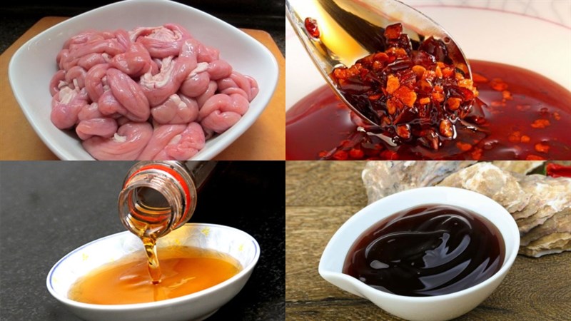 Nguyên liệu món ăn 4 món lòng heo chiên giòn