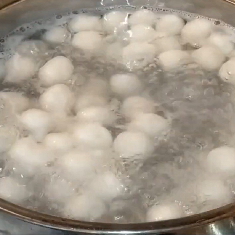 Bước 4 Luộc bột nếp Chè đậu đỏ bột nếp