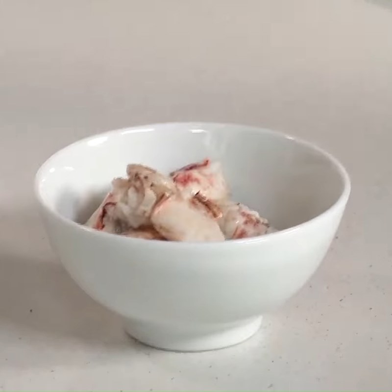 Bước 1 Luộc sơ các nguyên liệu Đậu hũ non sốt thịt cua