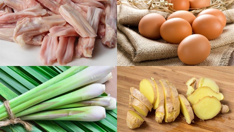Nguyên liệu món ăn lưỡi vịt chiên giòn và lưỡi vịt chiên sả ớt