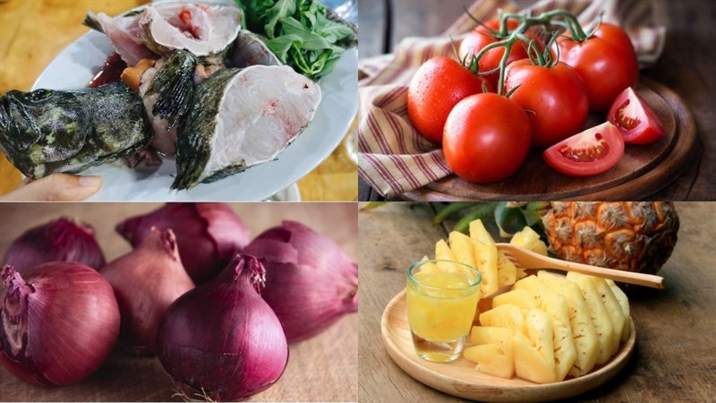 Nguyên liệu món ăn 2 cách nấu lẩu cá mú măng chua và chua cay