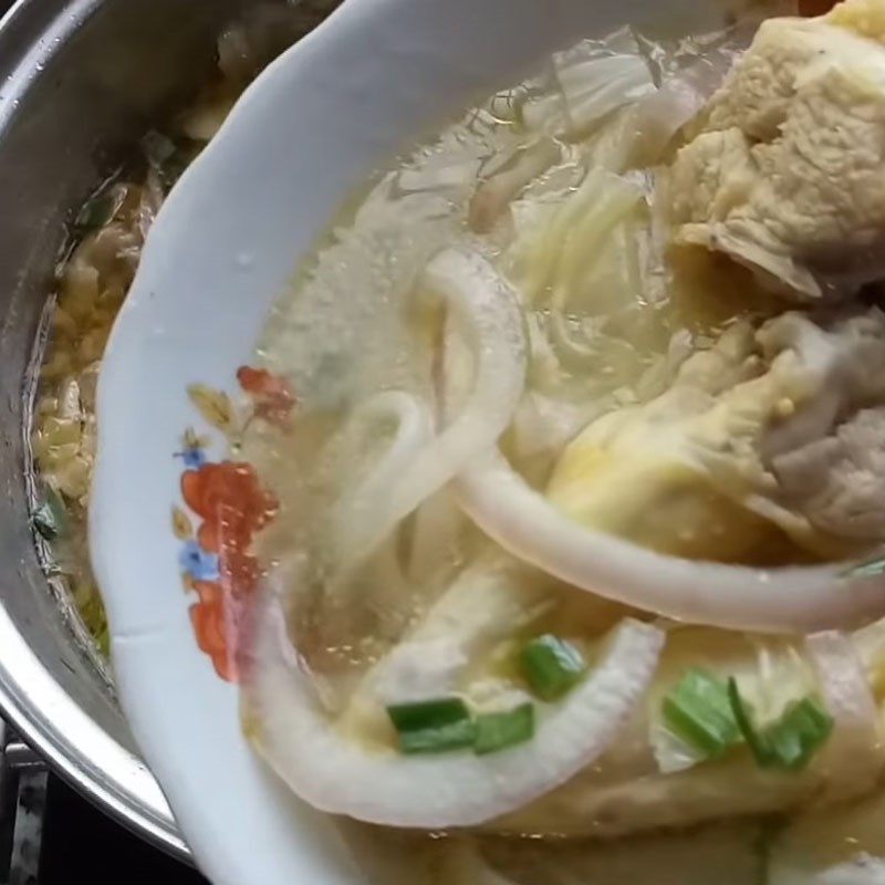 Bước 4 Nấu bánh canh Bánh canh bột xắt thịt gà