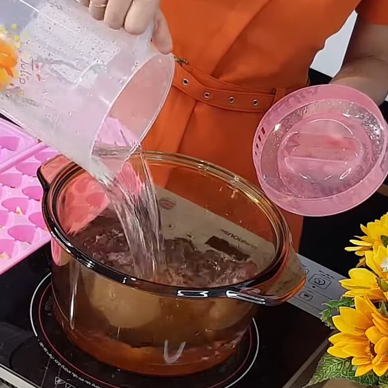 Bước 2 Nấu bột rau câu Thạch trái cây trong trà sữa