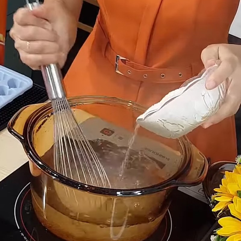 Bước 2 Nấu bột rau câu Thạch trái cây trong trà sữa