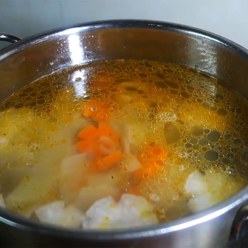 Bước 6 Nấu bún cá cam Bún cá cam