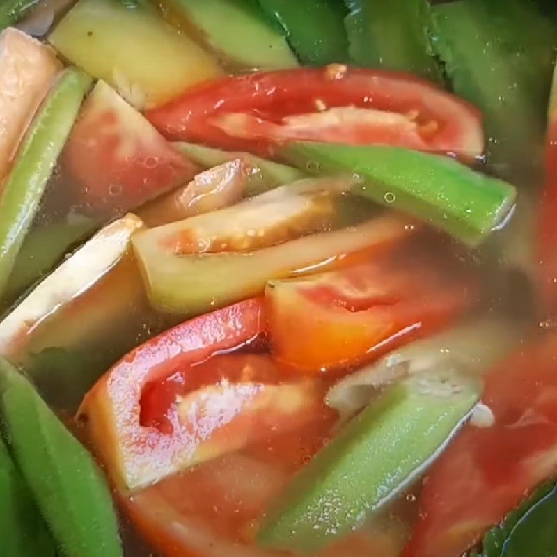 Bước 2 Nấu canh Canh chua đậu chay