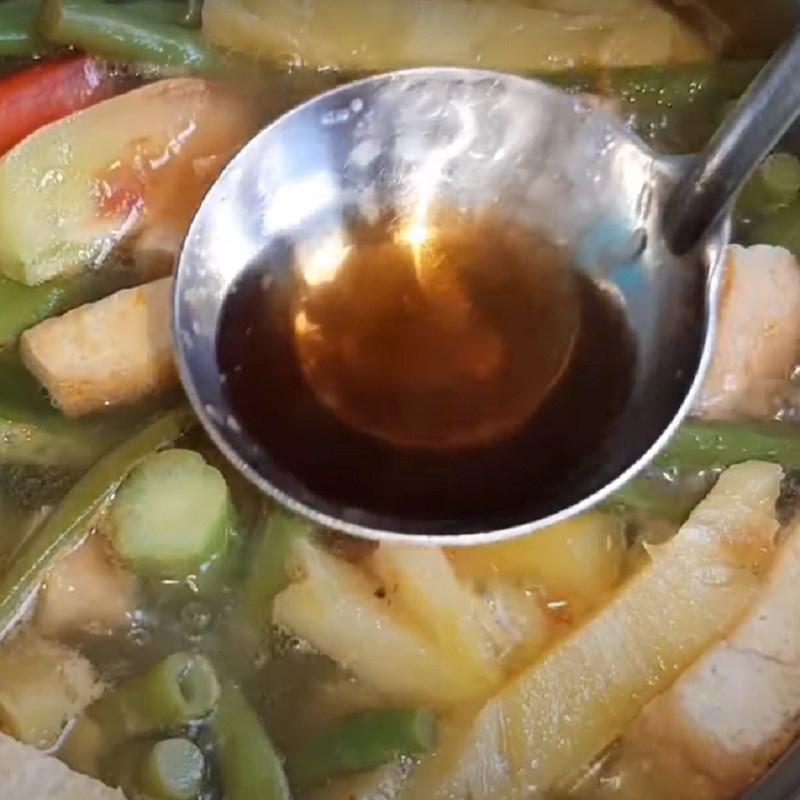 Bước 2 Nấu canh Canh chua đậu chay