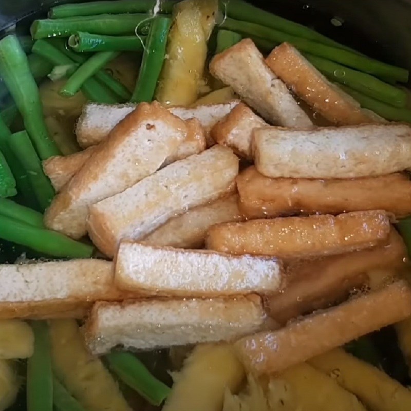 Bước 2 Nấu canh Canh chua đậu chay