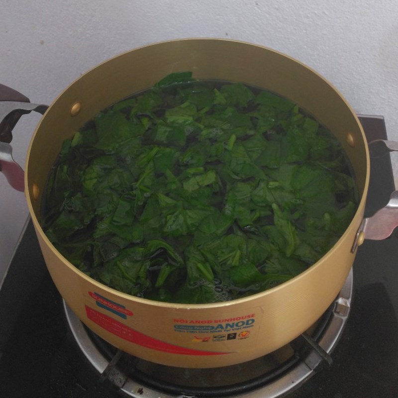 Bước 2 Nấu canh Canh mồng tơi đậu hũ