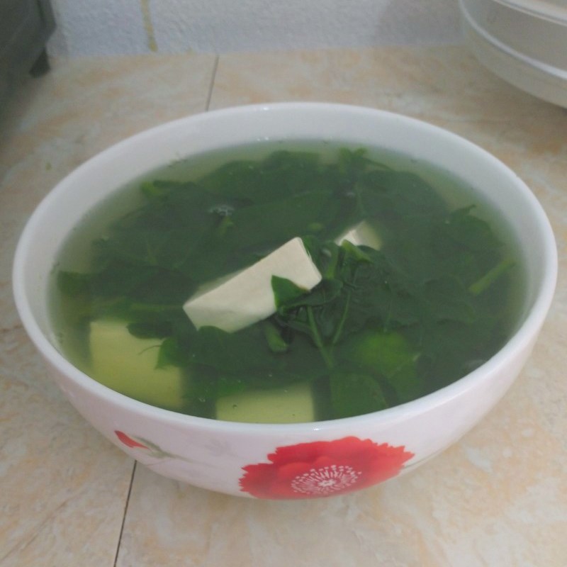 Bước 2 Nấu canh Canh mồng tơi đậu hũ
