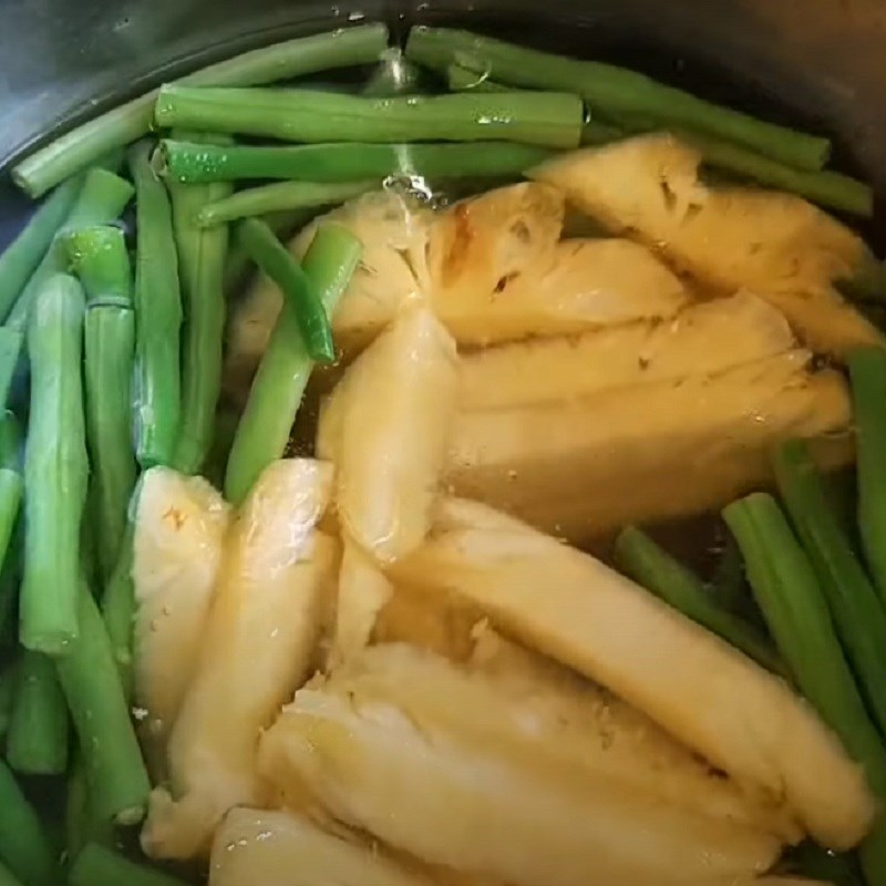 Bước 2 Nấu canh Canh chua đậu chay
