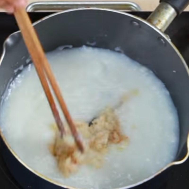 Bước 3 Nấu cháo Cháo tôm rau dền