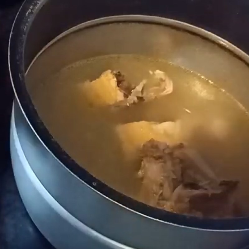 Bước 3 Nấu cháo Cháo gà nấm hương