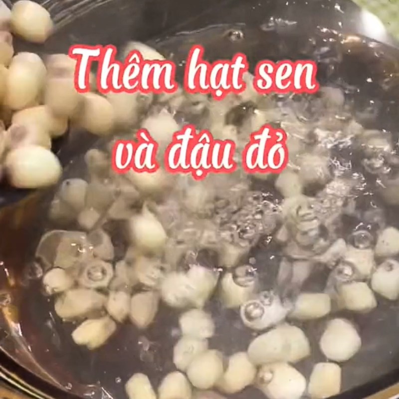 Bước 2 Nấu chè Chè đậu đỏ hạt sen (Công thức được chia sẻ từ Tiktok Cách Nấu Ngon cùng Cách Nấu Ngon)