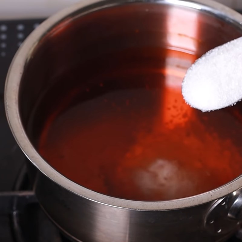 Bước 2 Nấu hỗn hợp nước Soda Nước mắm chay từ dứa và nước Soda