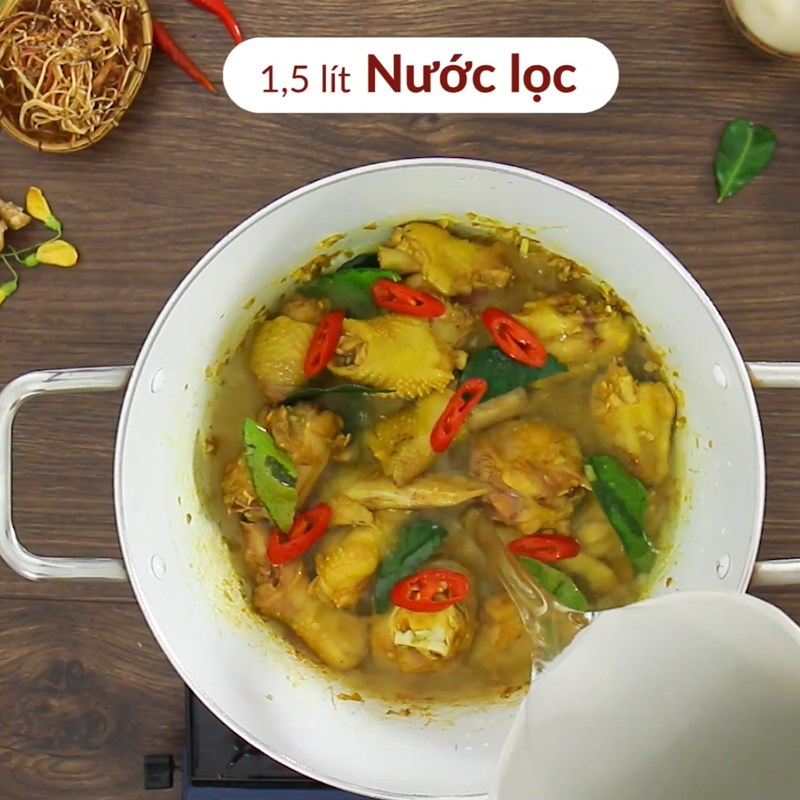 Bước 3 Nấu lẩu Lẩu gà lá chúc chua cay