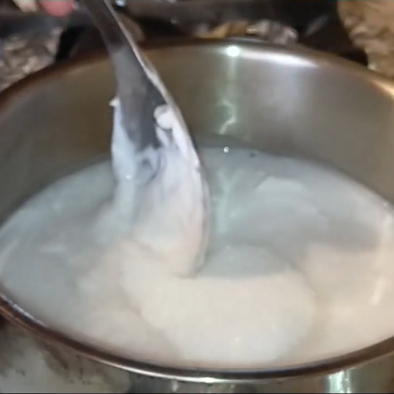 Bước 3 Nấu nước cốt dừa Chè mít sương sáo