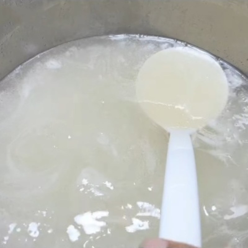 Bước 4 Nấu rau câu lá dừa và rau câu nước cốt dừa Rau câu lá dứa nước cốt dừa