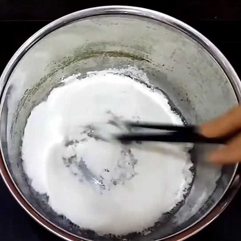 Bước 3 Nấu sữa Sinh tố rau má đậu xanh sầu riêng
