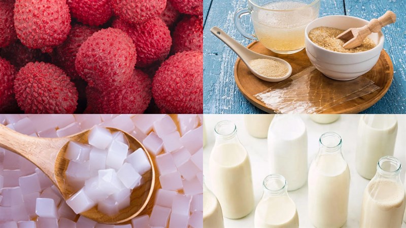 Nguyên liệu món ăn panna cotta vải