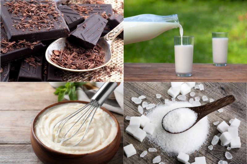 Nguyên liệu món ăn 2 cách làm pudding chocolate và cacao