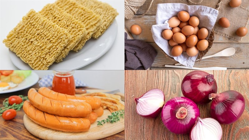 Nguyên liệu món ăn 2 cách làm mì chiên trứng