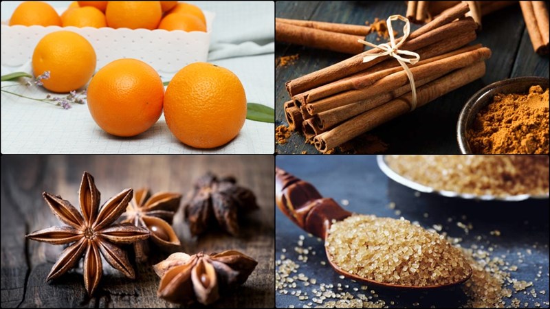 Nguyên liệu món ăn trà cam quế