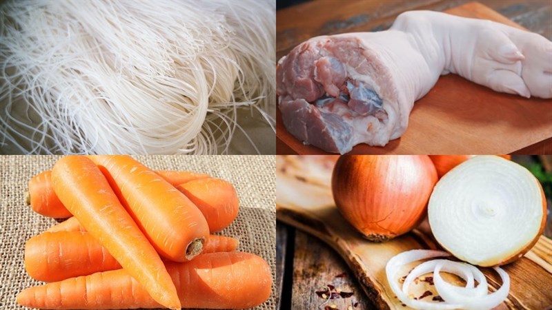 Nguyên liệu món ăn 3 cách nấu hủ tiếu giò heo