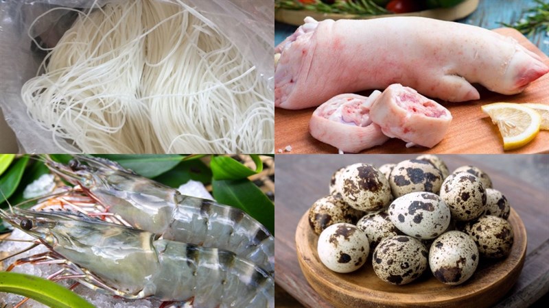 Nguyên liệu món ăn 3 cách nấu hủ tiếu giò heo