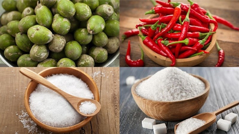 Nguyên liệu món ăn cóc lắc muối ớt