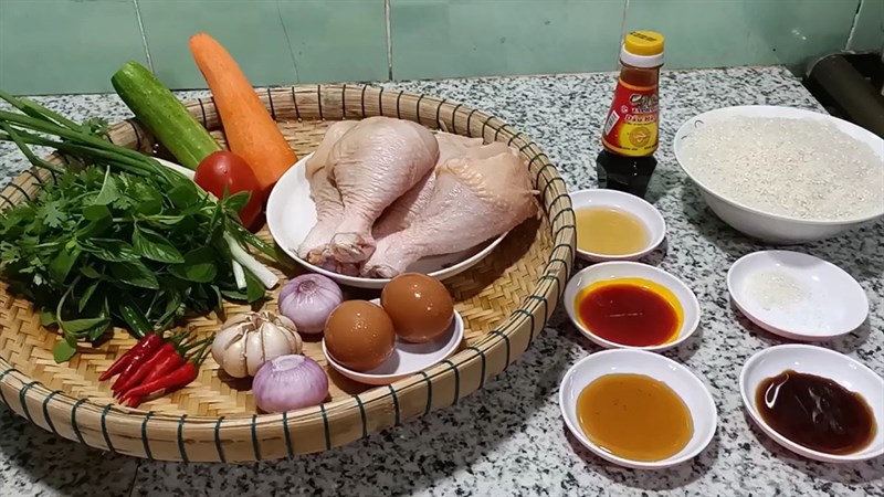 Nguyên liệu món ăn cơm tấm gà nướng
