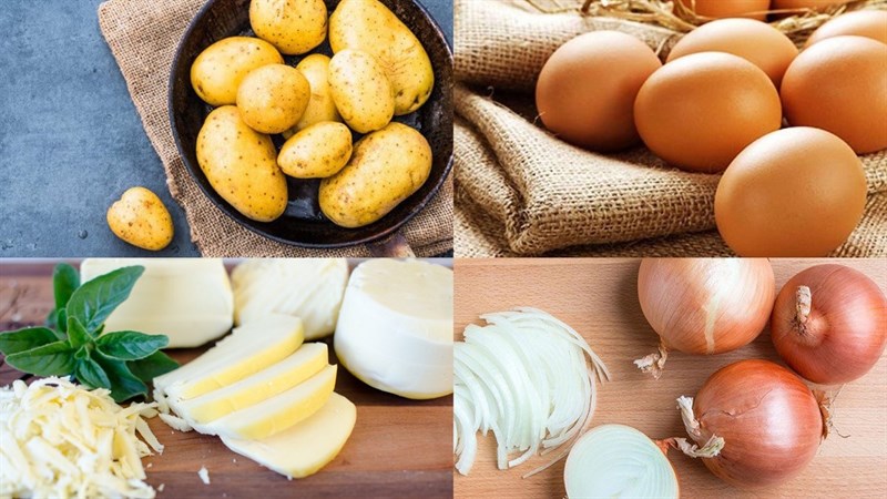 Nguyên liệu món ăn 3 món khoai tây nướng trứng