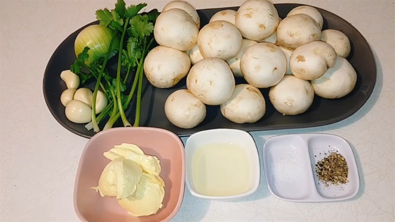Nguyên liệu món ăn nấm mỡ xào tỏi
