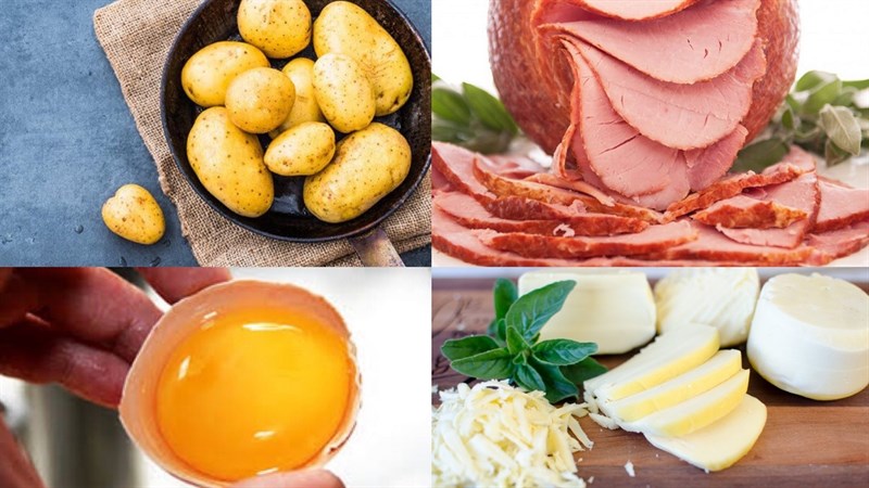 Nguyên liệu món ăn 3 món khoai tây nướng trứng