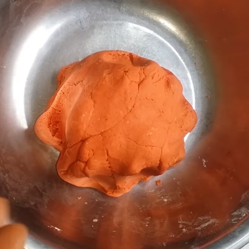 Bước 3 Nhào bột Chè trôi nước gấc nhân đậu xanh